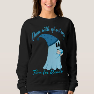 Sweatshirt Illustration de fantôme de lecture mignon – Amoure