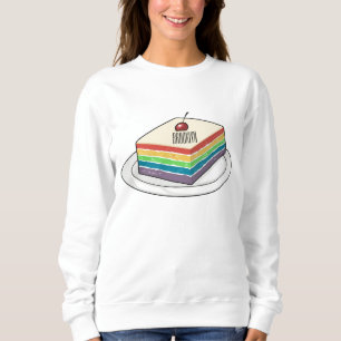 Sweatshirt Illustration de gâteau arc-en-ciel