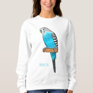 Sweatshirt Illustration de l'oiseau bleu budgerigar