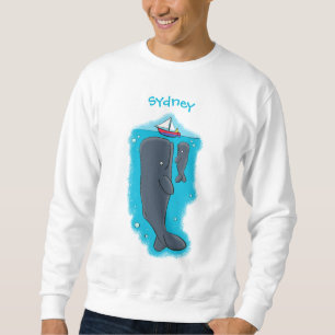 Sweatshirt Illustration de mignons baleines et voiliers