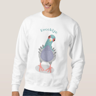 Sweatshirt Illustration drôle de pigeon curieux