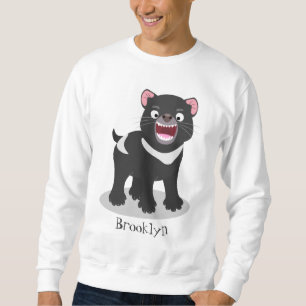 Sweatshirt Illustration d'un diable de Tasmanie affamé