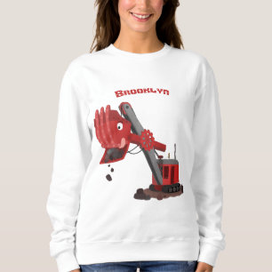 Sweatshirt Illustration d'une pelle à vapeur rouge mou