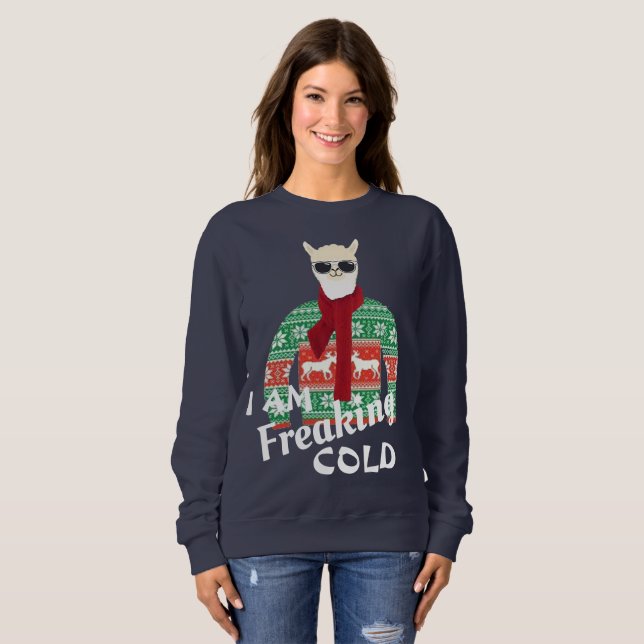 Sweatshirt im freaking froid Cool llama (Devant entier)