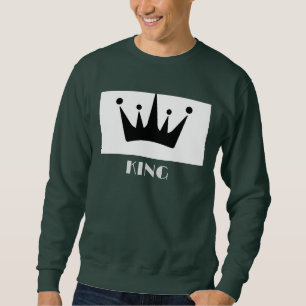 Sweatshirt Image de couronne noire de roi personnalisée, forê