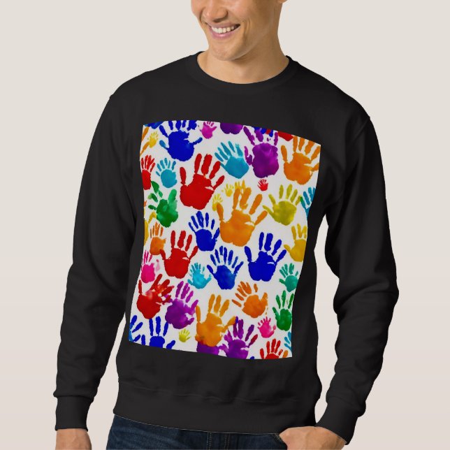 Sweatshirt Impression manuelle colorée (Devant)