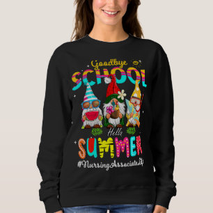 Sweatshirt Infirmière associée Gnome Goodbye School Bonjour S