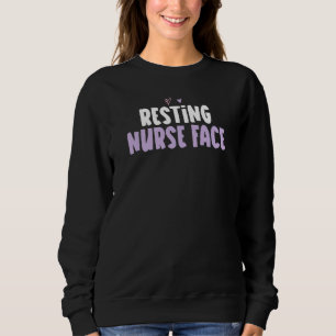 Sweatshirt Infirmière au repos du coeur de couleur, visage di