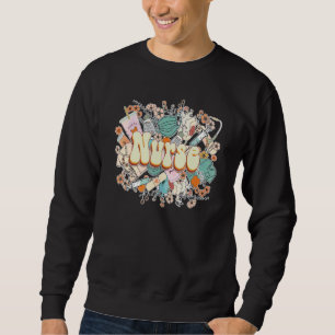 Sweatshirt Infirmière Boho Florale URGENCE RN NICU PACU CNA U