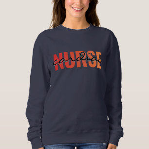 Sweatshirt Infirmière cardiaque Typographie moderne