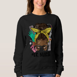 Sweatshirt Infirmière des urgences Chignon désordonné Cheveux