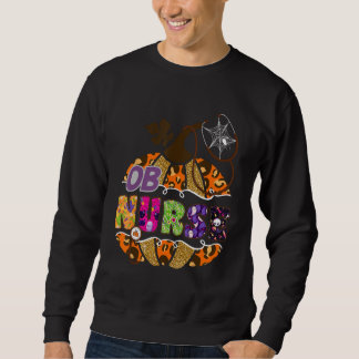 Sweatshirt Infirmière Halloween Leopard Citrouille OB Infirmi