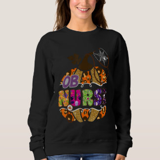 Sweatshirt Infirmière Halloween Leopard Citrouille OB Infirmi