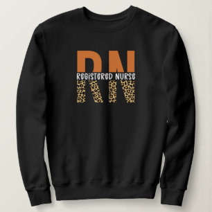 Sweatshirt Infirmière inscrite à la RN Typographie du léopard