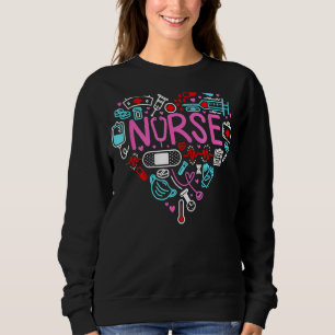 Sweatshirt Infirmière Love Infirmière Étudiante Rn Merci De V