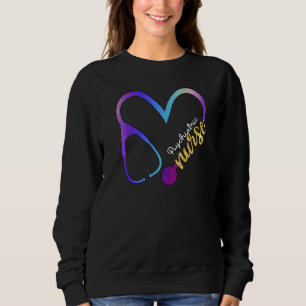 Sweatshirt Infirmière psychiatrique Watercol Love Coeur Steth