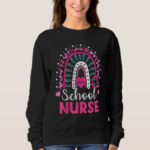 Sweatshirt Infirmière scolaire arc-en-ciel joyeux 100e jour i