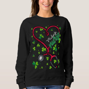Sweatshirt Infirmière St. Patricks Day Love Stethoscope Rn