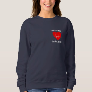 Sweatshirt Infirmières personnalisées Rock Heart Love EKG RN