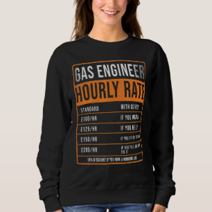 Sweatshirt Ingénieur du gaz Taux horaire Uk Ingénieur du chau
