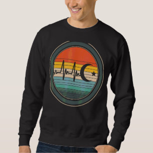 Sweatshirt Islam Heartbeat Musulman prier Croissant de Lune A