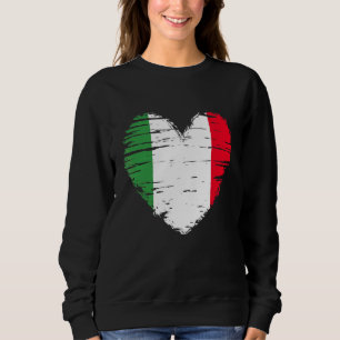 Sweatshirt Italie Coeur Italien Drapeau Italien Fierté