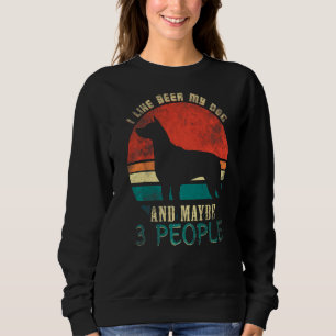 Sweatshirt J'Aime Bière Mon Chien Et Peut-Être 3 Personnes Ch