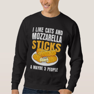 Sweatshirt J'Aime Chats & Mozzarella Bâtons Fromage Et Peut-Ê