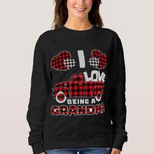 Sweatshirt J'Aime Être Un Camion Rouge Grand-Mère Avec Coeur 