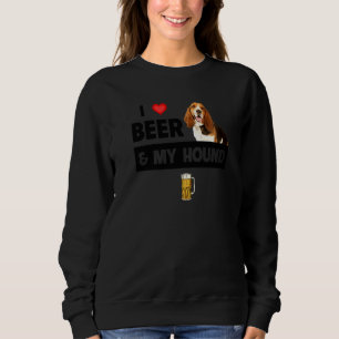 Sweatshirt J'Aime La Bière Et Mon Bassett Hound Maman Papa Ch