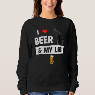 Sweatshirt J'Aime La Bière Et Mon Black Lab Maman Papa Labrad