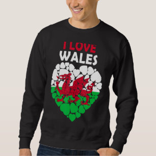 Sweatshirt J'Aime Le Pays De Galles Fier D'Être Le Pays De Ga