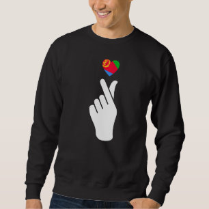 Sweatshirt J'Aime L'Erythrée Avec Le Drapeau De L'Erythrée Da