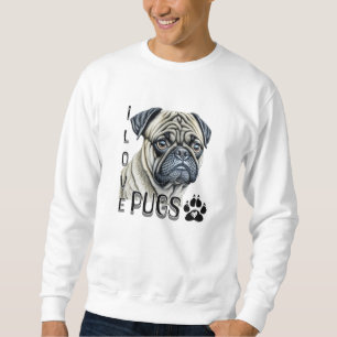 Sweatshirt J'aime les Carlins Propriétaires de chiens migno