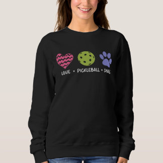 Sweatshirt J'aime les chiens de pickleball femmes joueuse de