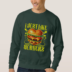 Sweatshirt j'aime les hamburgers