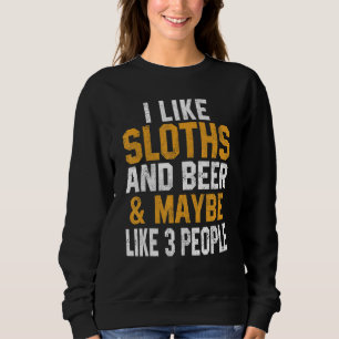 Sweatshirt J'aime les paresseux et la bière Paresse Randonn