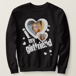 Sweatshirt J'aime ma petite amie Photo Grunge Urban Black