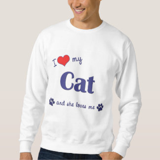 Sweatshirt J'aime mon chat (le chat femelle)
