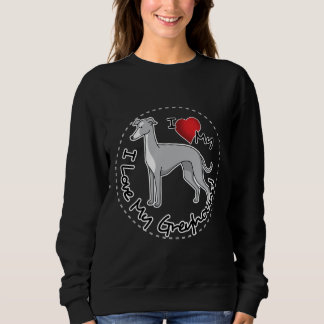 Sweatshirt J'aime mon chien de lévrier