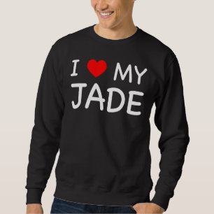 Sweatshirt J'Aime Mon Jade Prénom Red Heart