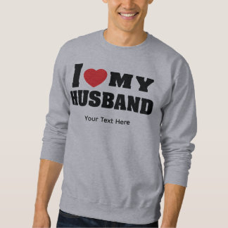 Sweatshirt J'aime mon mari texte avec symbole de cœur rouge