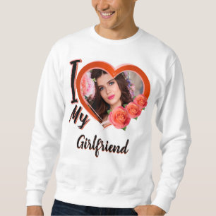 Sweatshirt J'aime mon t-shirt de petite amie avec photo-