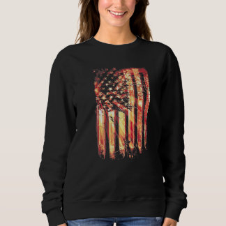 Sweatshirt J'AIME USA Drapeau Américain et Chasseurs de Cerfs