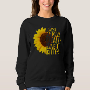Sweatshirt J'Aime Vraiment Chatons Femmes Hommes Kitty Sunflo