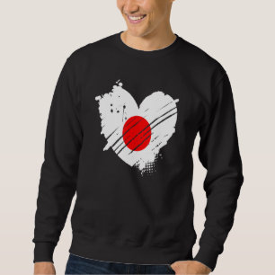 Sweatshirt Japon Drapeau J'Aime Japon Il Est Dans Mon Adn Pou
