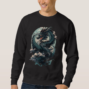 Sweatshirt Japonais esthétique Dragon japonais art japonais T