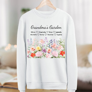 Sweatshirt Jardin de grand-mère coloré personnalisé