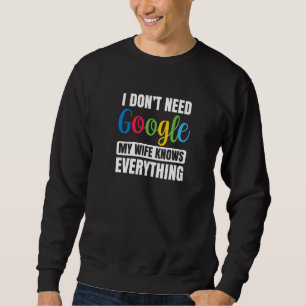 Sweatshirt Je n'ai pas besoin de Google, ma femme sait tout