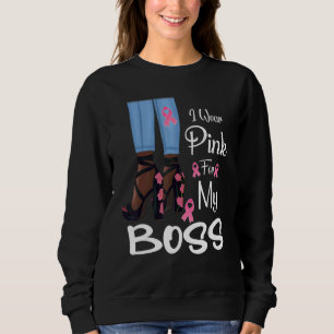 Sweatshirt Je Porte Le Rose Pour Mon Boss Ribbon Melanin Blac
